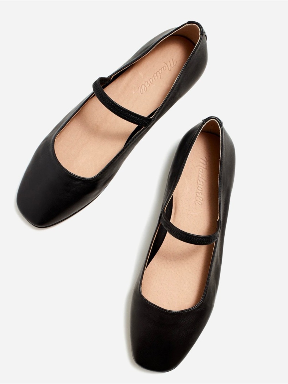 Madewell The Greta Ballet Flat. Black leather. Size 7.